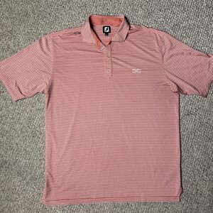 Footjoy Golf Polo Men’s XXL Salmon Stripes Embroidered Stretch
